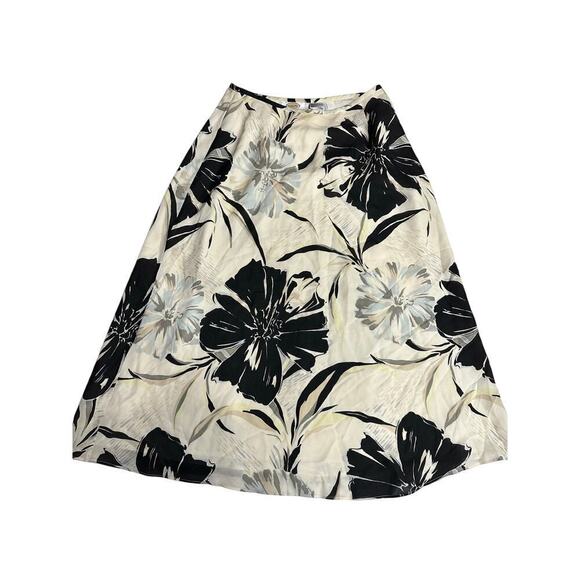 Talbots A Line Skirt Silk Floral Tropical Lined Sz 4 Knee Length garden girl - Picture 2 of 9